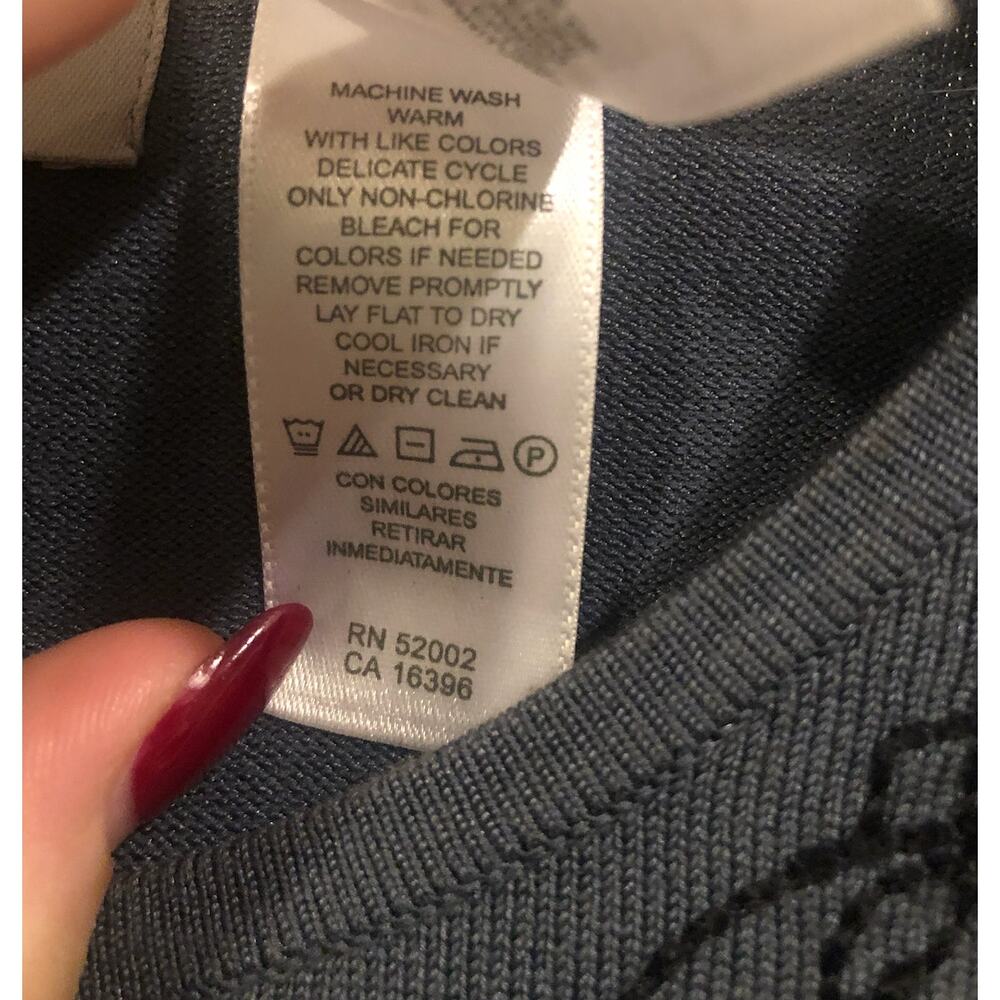 NWT New 2000s Liz Claiborne Collection Blue Black Quarter Button Sweater 90s Y2K - Picture 5 of 6